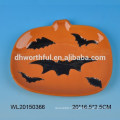 Halloween series ceramic plate with pumpkin design
